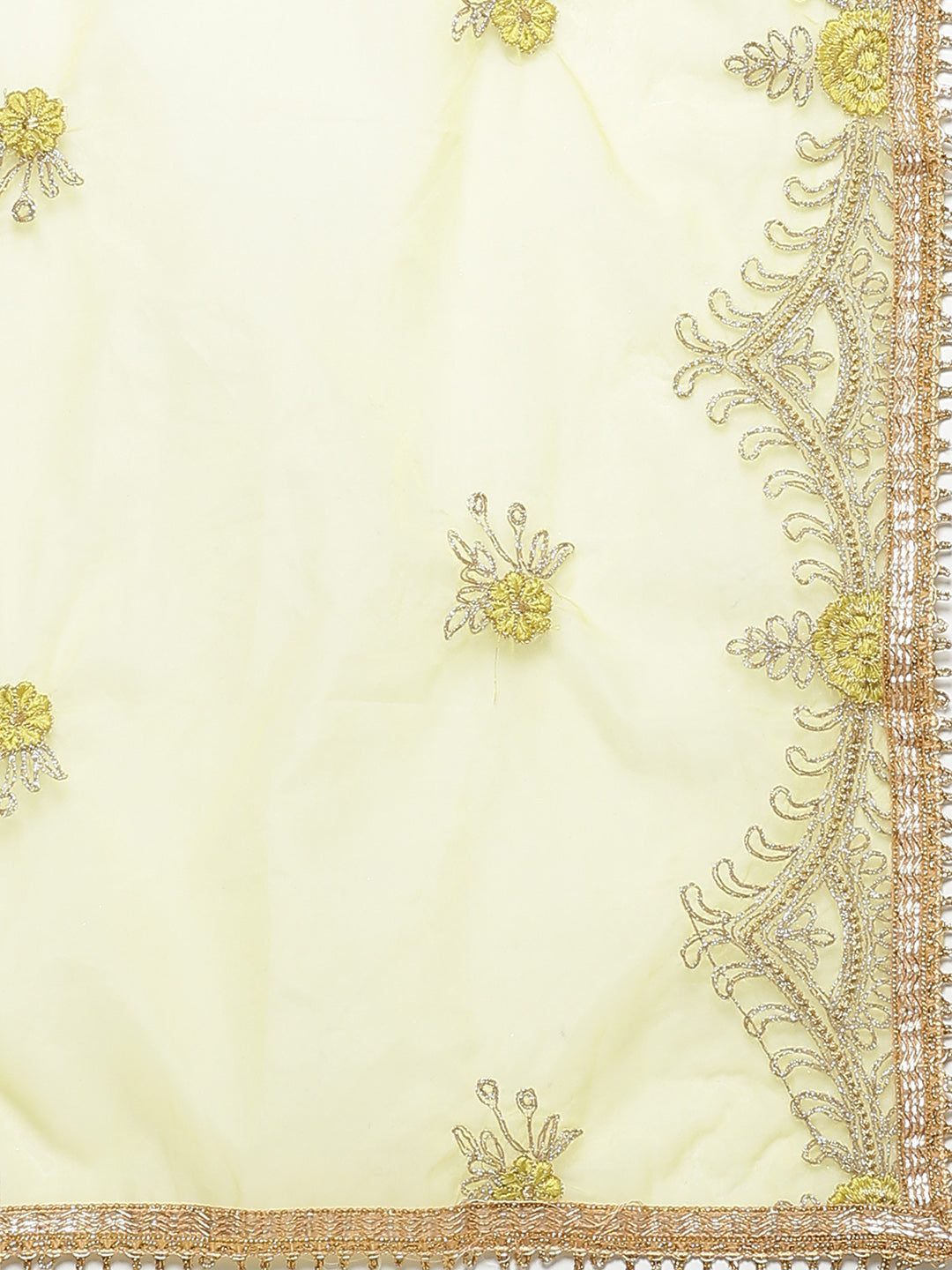 Made to Measure Chanderi Embroidered Anarkali Set With Gold Aari work and Heavy Dupatta