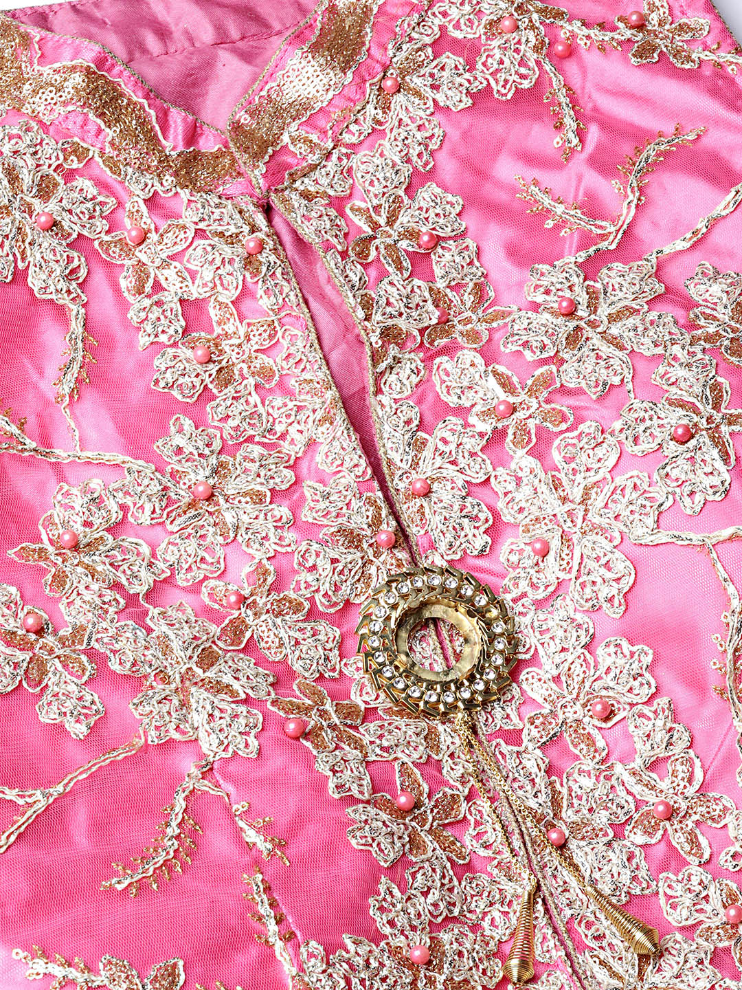 Anarkali Cocktail Gown with Resham Zari Embroidery