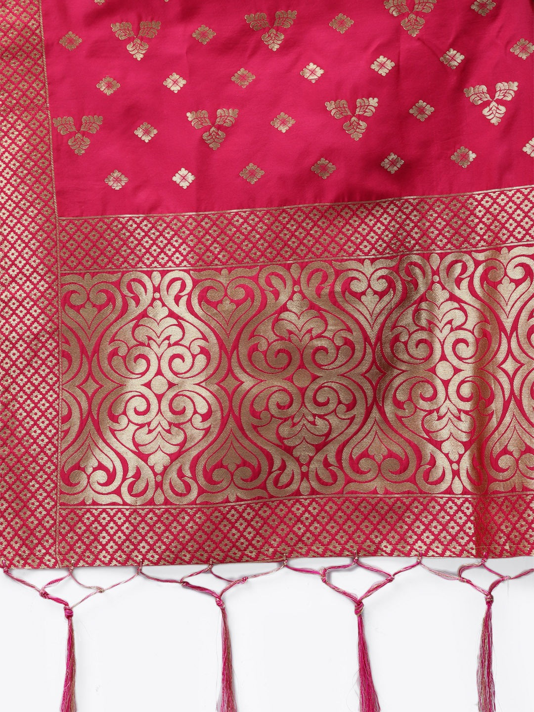 Ombre Semi Stitched Banarasi Lehenga Choli With Gold Zari Weave Dupatta & Peacock Motifs