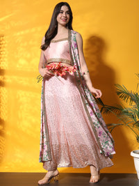 Floral Elegance Pink Anarkali Set