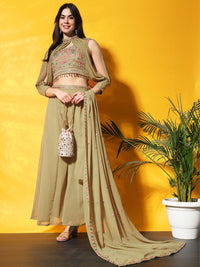 Resham Inspired Co-ord Set with Mirror & Resham Embroidered Jacket