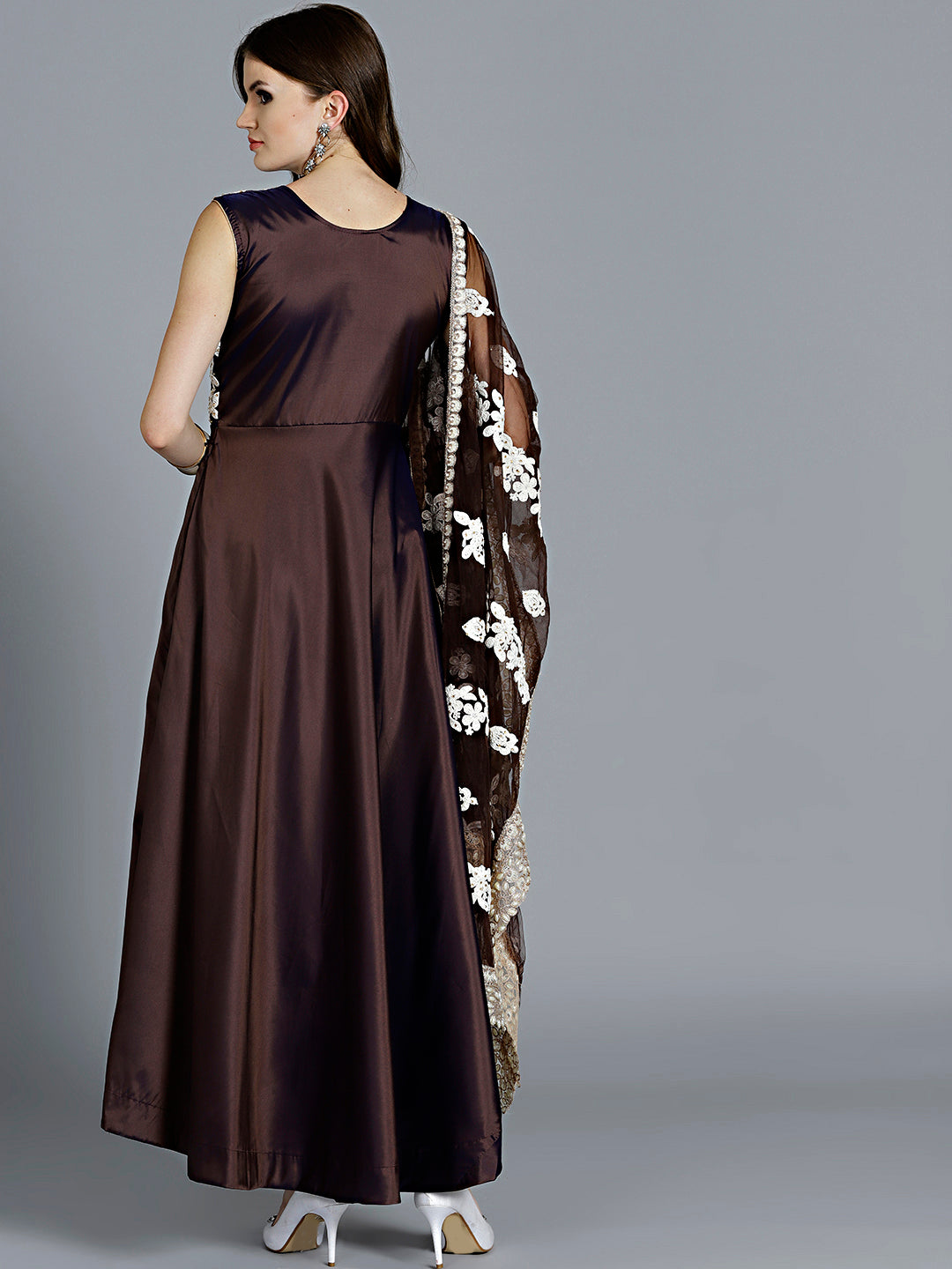 Resham Embroidered Suit with Pearl Studded Dupatta