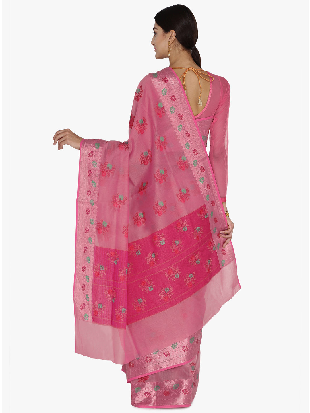 Chhabra 555 Pink Woven Design Banarasi Silk Saree