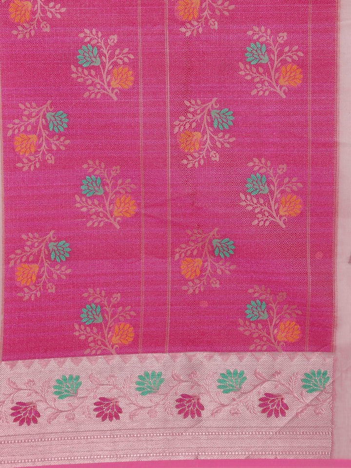 Chhabra 555 Pink Woven Design Banarasi Silk Saree