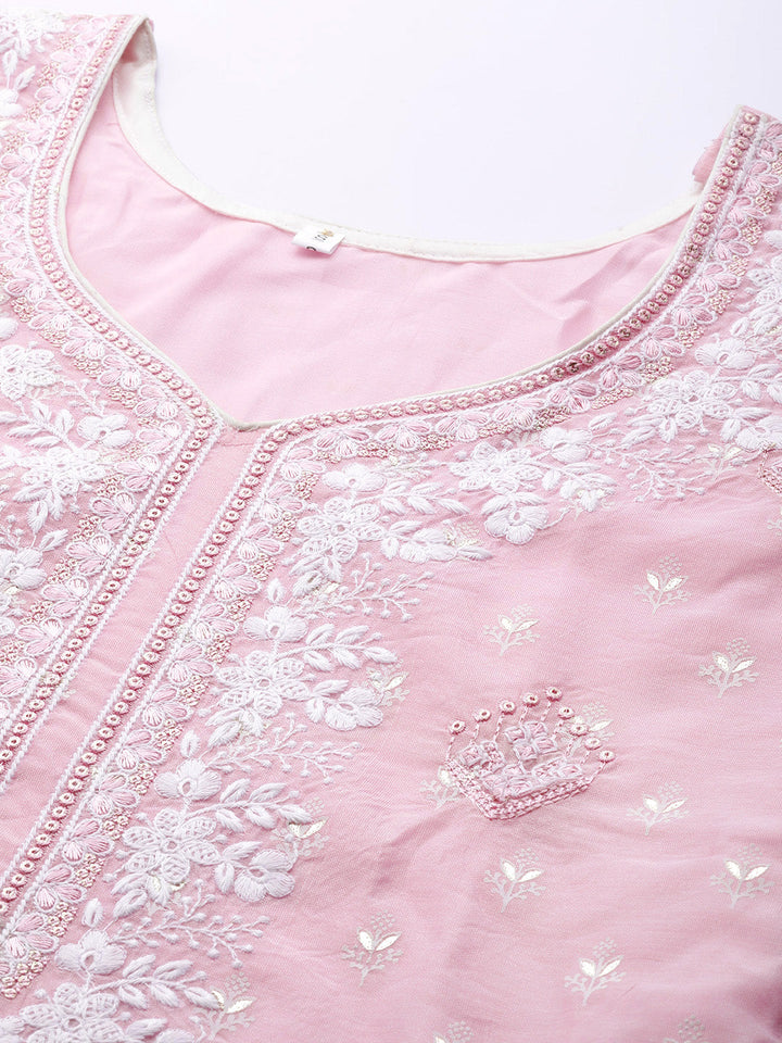 Chikankari Schiffli Embroidery Sharara Suit Dupatta Set