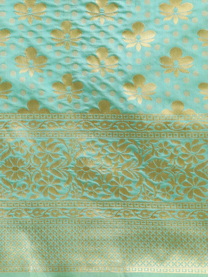 Teal Pink Kanjiwaram Silk Saree