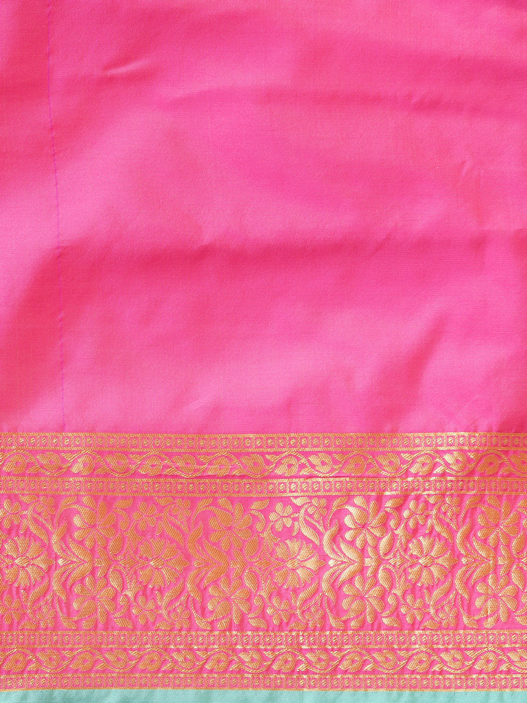 Teal Pink Kanjiwaram Silk Saree