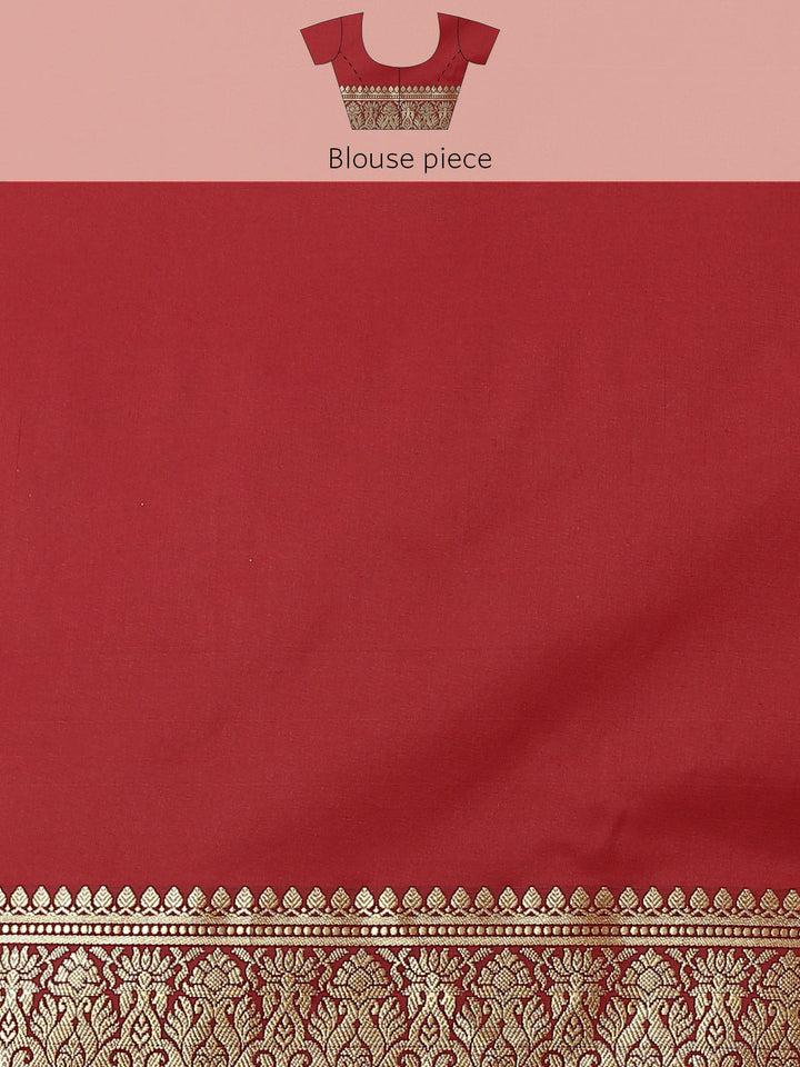Ethnic Motifs Gold Zari Mysore Silk Bridal Handloom Woven Saree