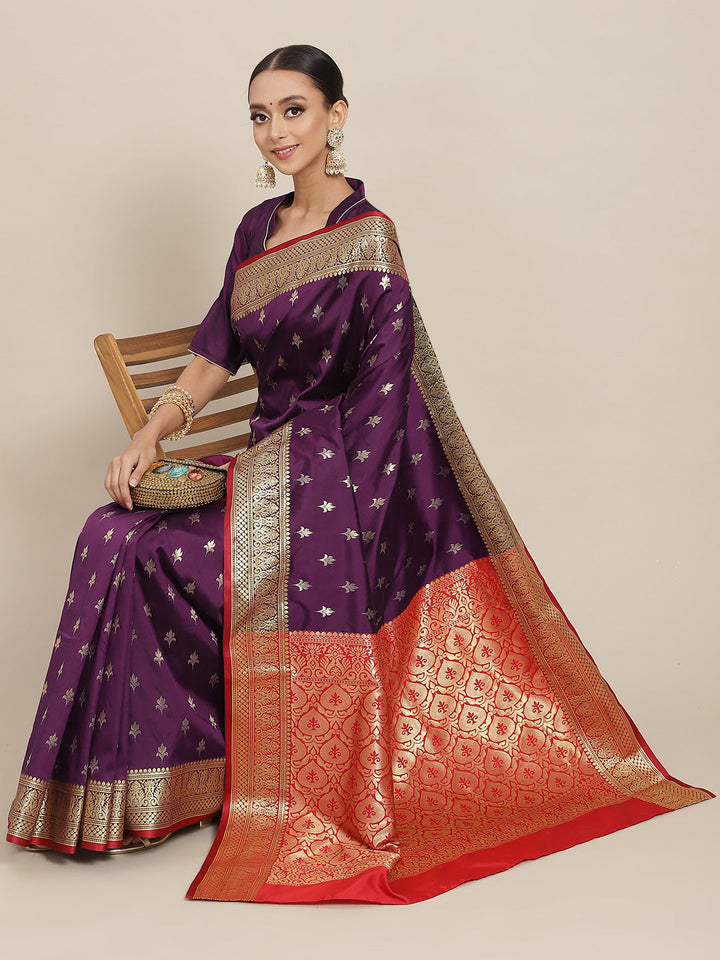 Ethnic Motifs Gold Zari Mysore Silk Bridal Handloom Woven Saree