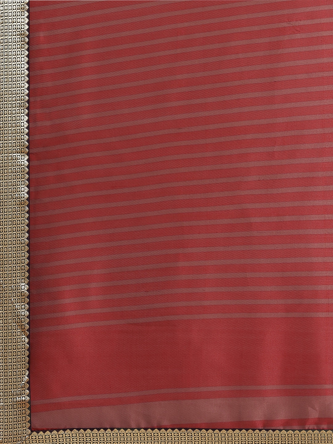 Maroon Ikat Printed Bhagalpuri Silk Blend Saree & Oxidised Zari Border