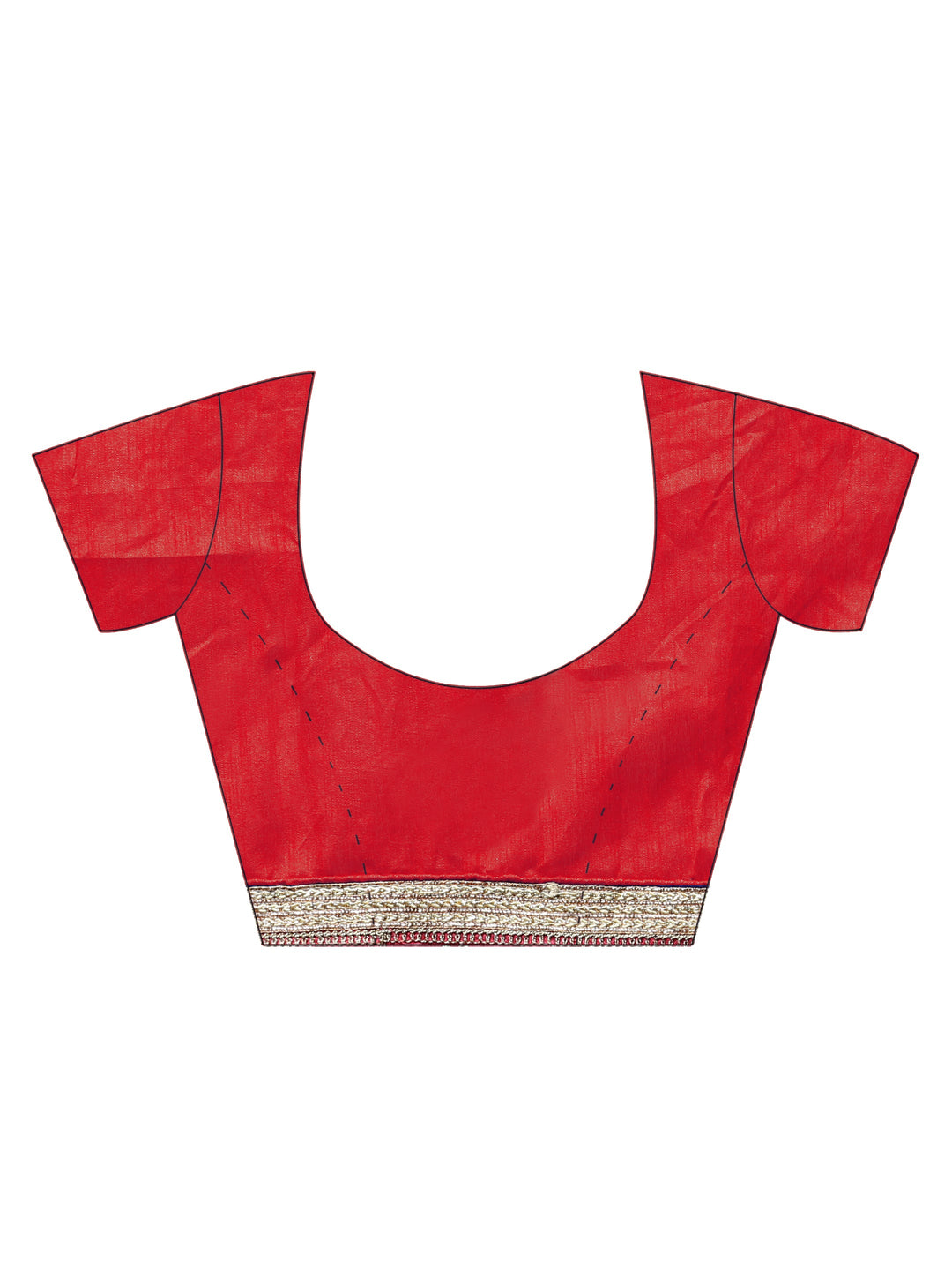 Chanderi Red Silk saree with Resham and zari embroidery to make beautiful tulip motifs