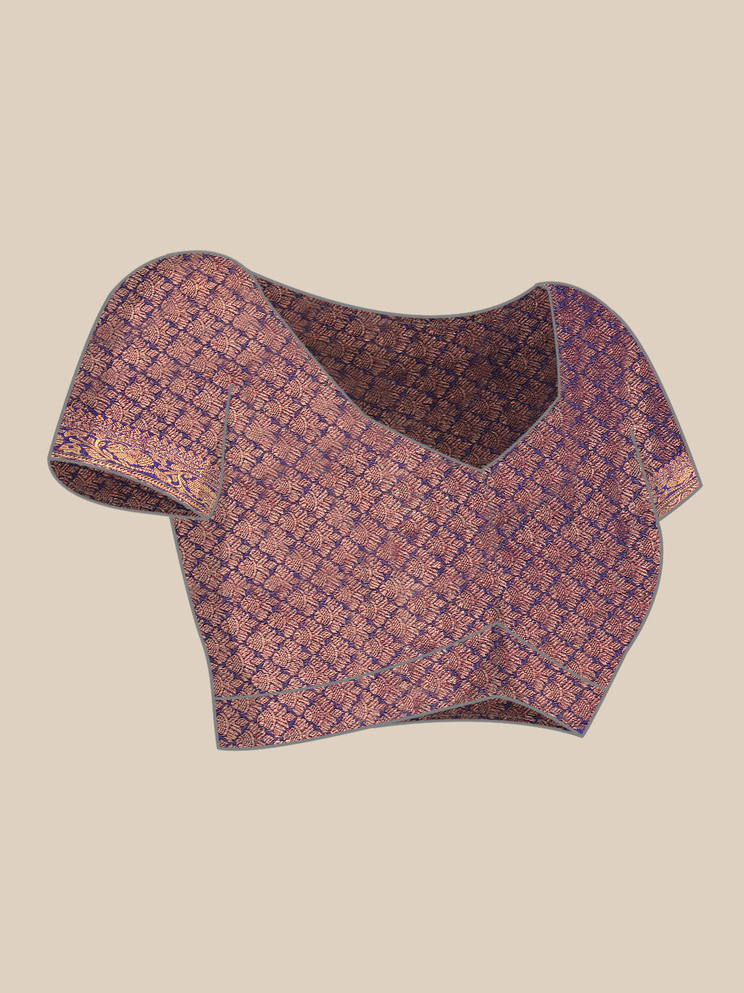 Teal Blue Kanjeevaram Oxidised Copper Zari Silk Saree