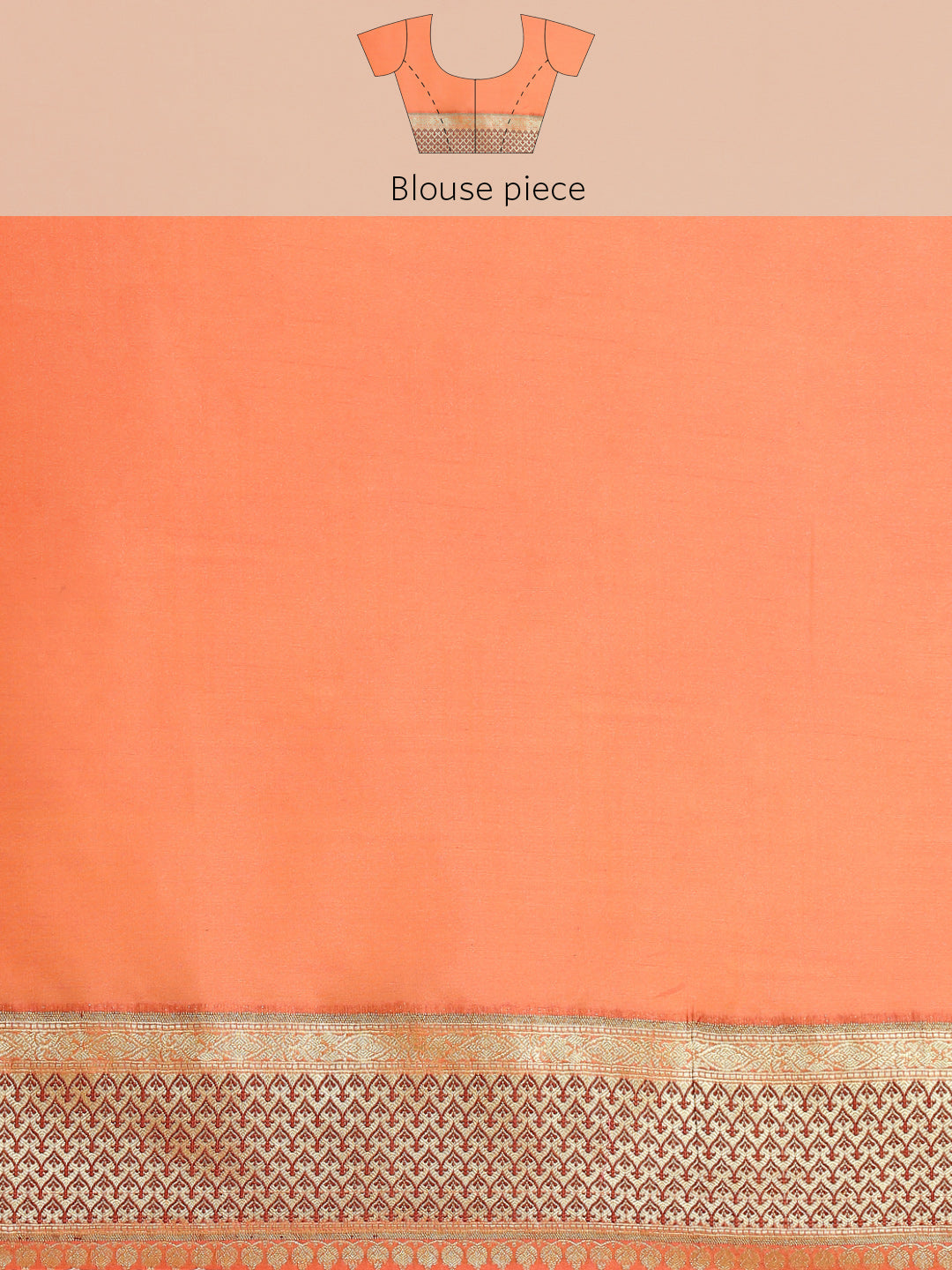 Orange Rust Banarasi Floral Resham & Zari Woven Soft Silk Saree