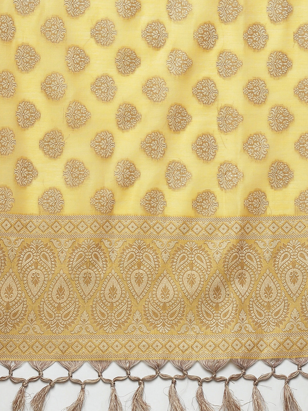Handloom Chanderi Kurta Set with Resham Weave Paisley Pattern & Banarasi Dupatta