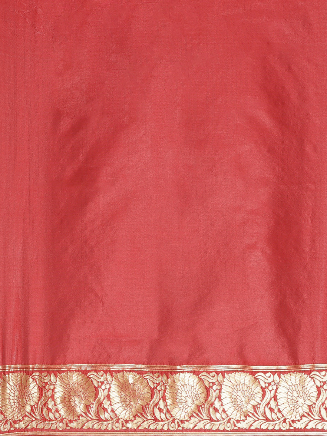 Banarasi Handloom Saree with Gold Zari Oxidised Weaving and Floral Ethnic Pattern