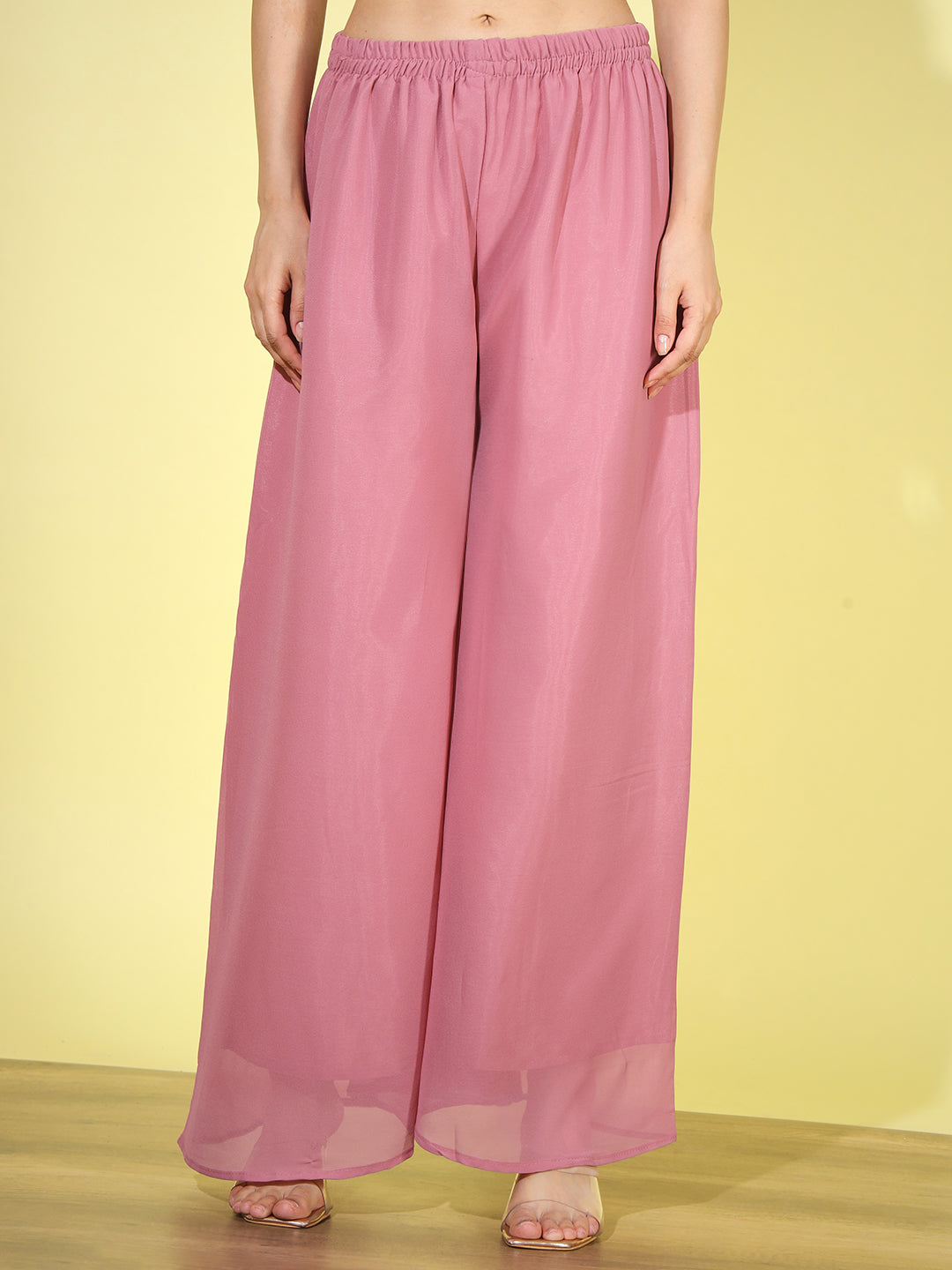 Sequin Embellished Nyraa Style High Slit Pleated Kurta Palazzo Set