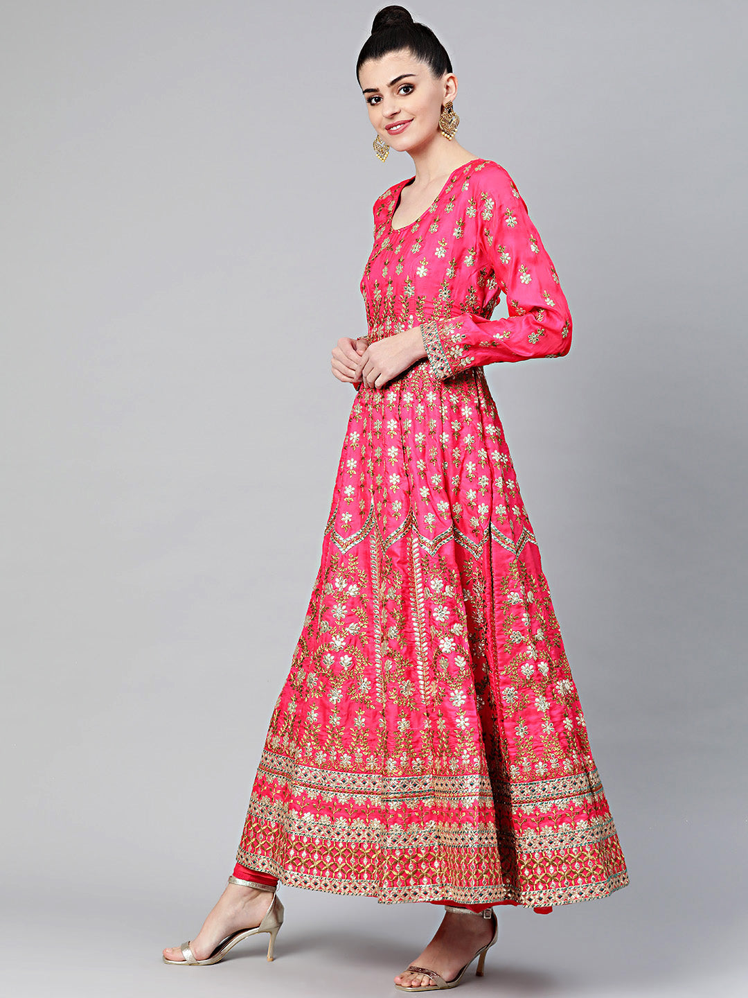 Mughal inspired Gota Patti Anarkali Kurta Set