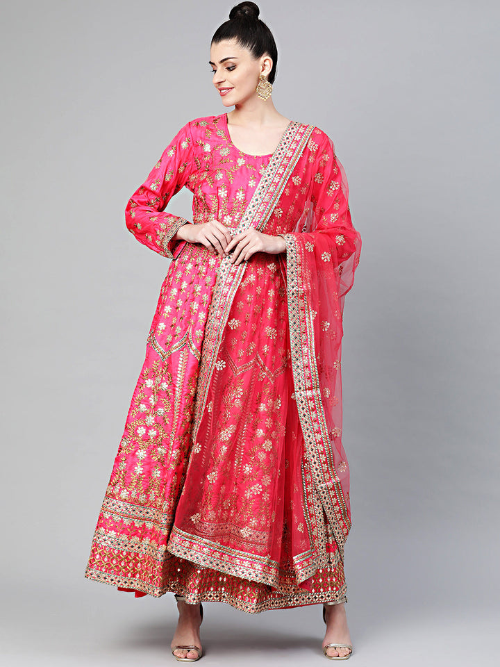 Mughal inspired Gota Patti Anarkali Kurta Set