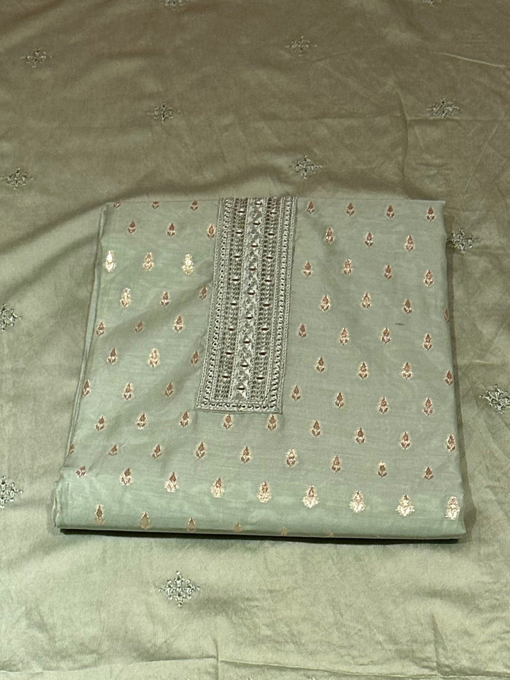 Elegant Olive Green Woven Suit