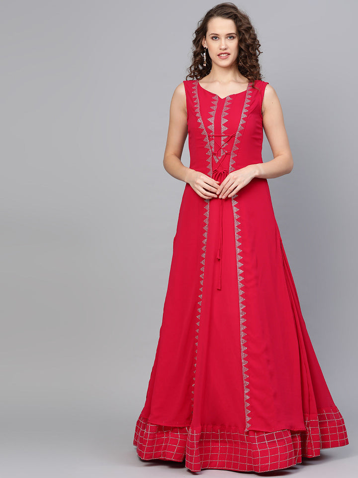 Georgette Cocktail Gown with Crystal Embellished Jacket