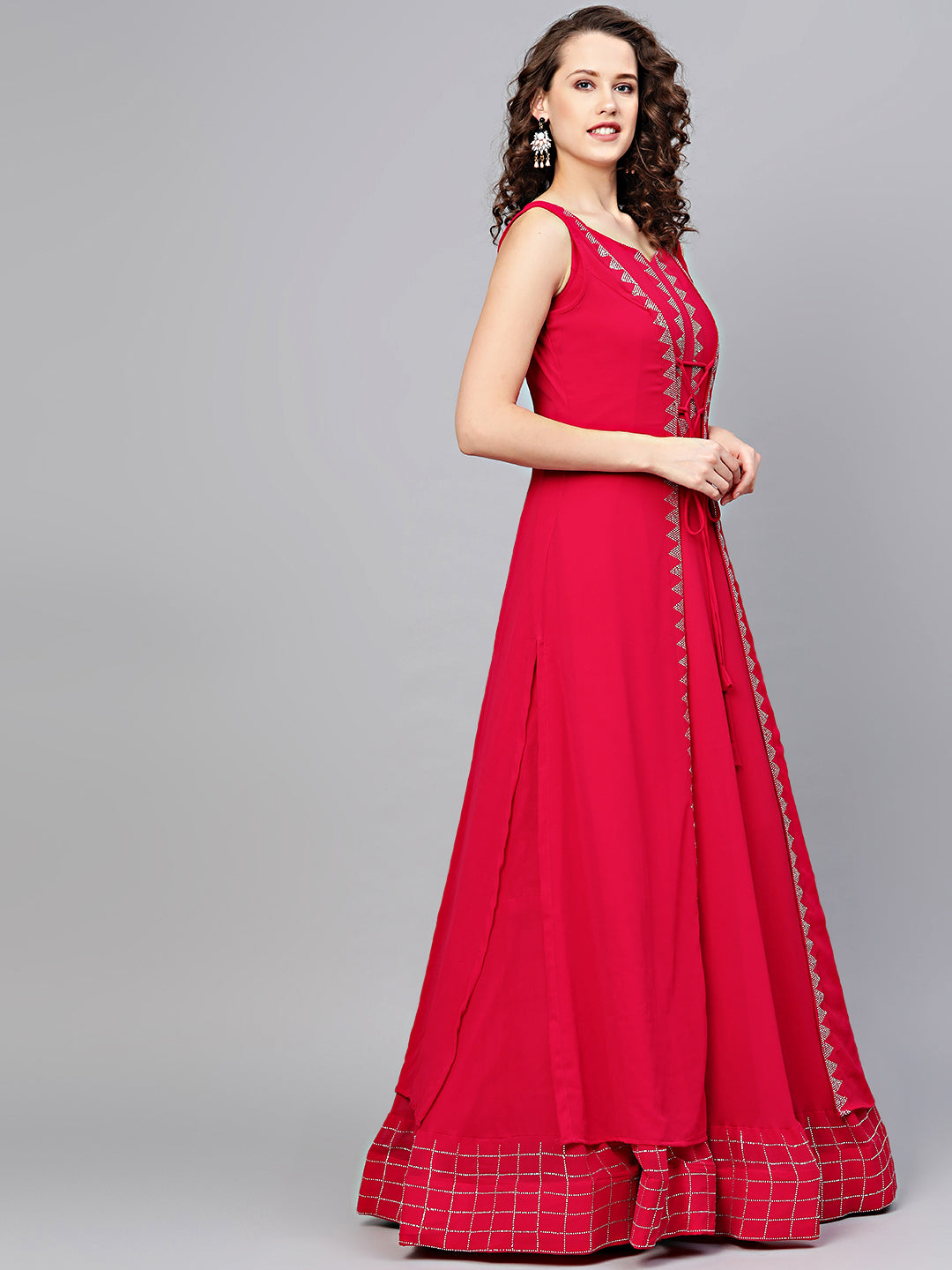 Georgette Cocktail Gown with Crystal Embellished Jacket