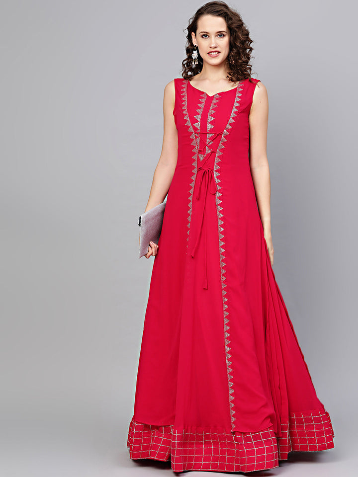 Georgette Cocktail Gown with Crystal Embellished Jacket