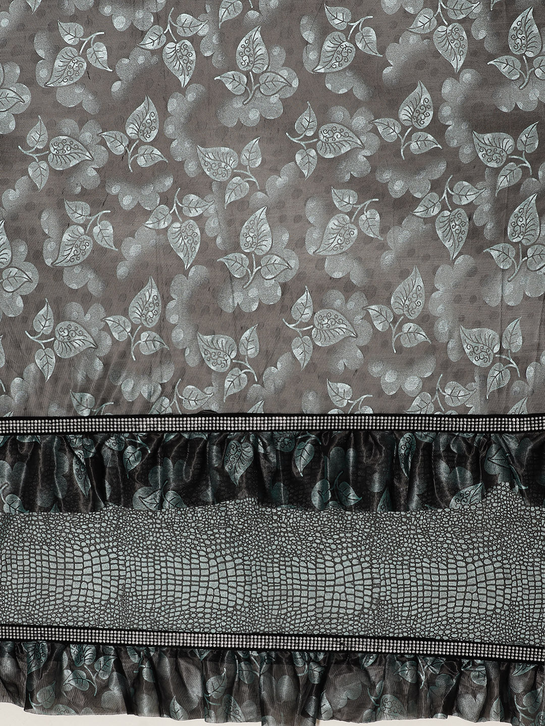 Ruffled French Crepe Embossed Saree