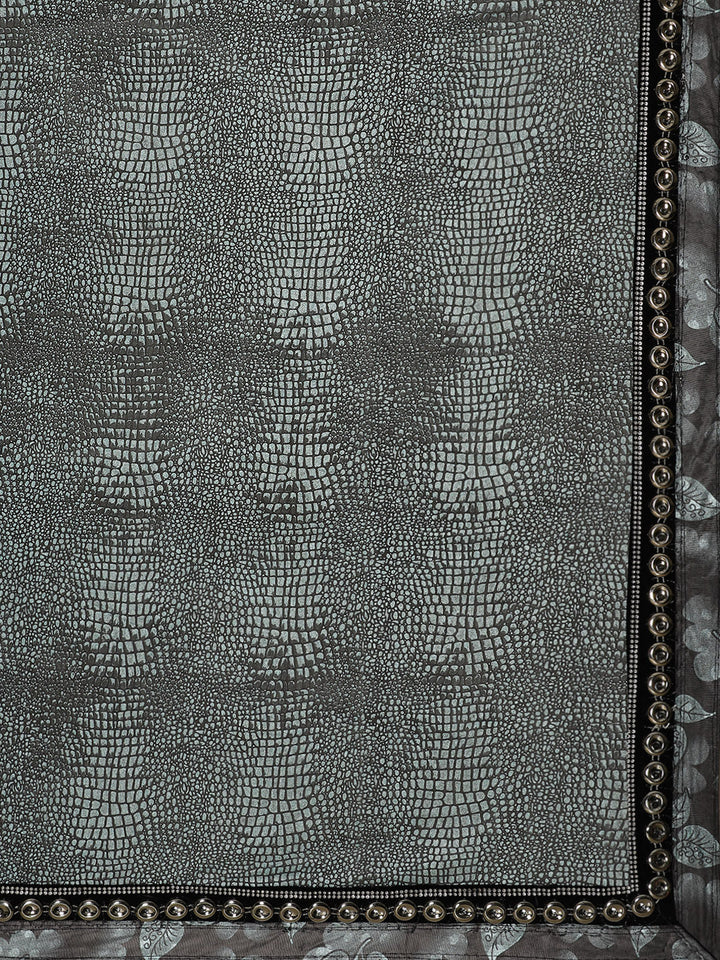 Ruffled French Crepe Embossed Saree