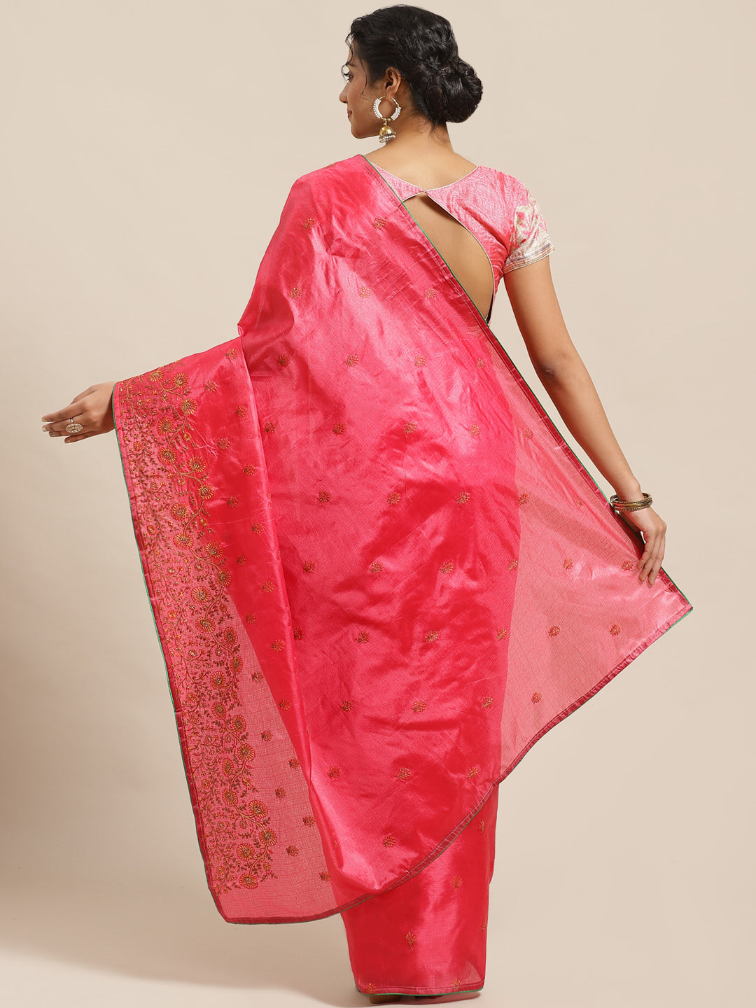 Tussar Banarasi Saree with Resham Floral Embroidery