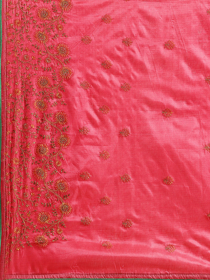 Tussar Banarasi Saree with Resham Floral Embroidery