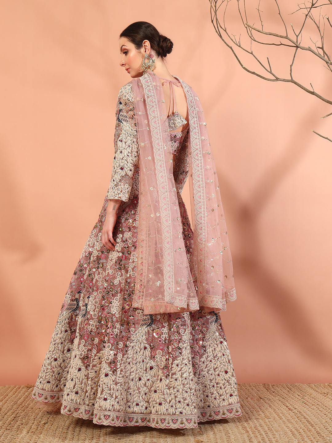 Chhabra 555 Peacock Theme Multi thread, Zardozi Embroidery Lehenga Choli Set & Scalloped Dupatta