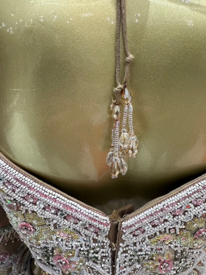 Mocha Brown Embroidered Readymade Lehenga
