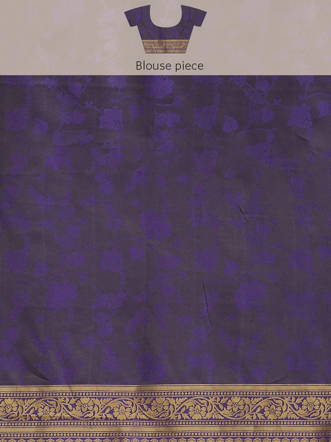 Purple and Black Banarasi Jamdani Handloom Silk Saree & Zari Floral Motifs