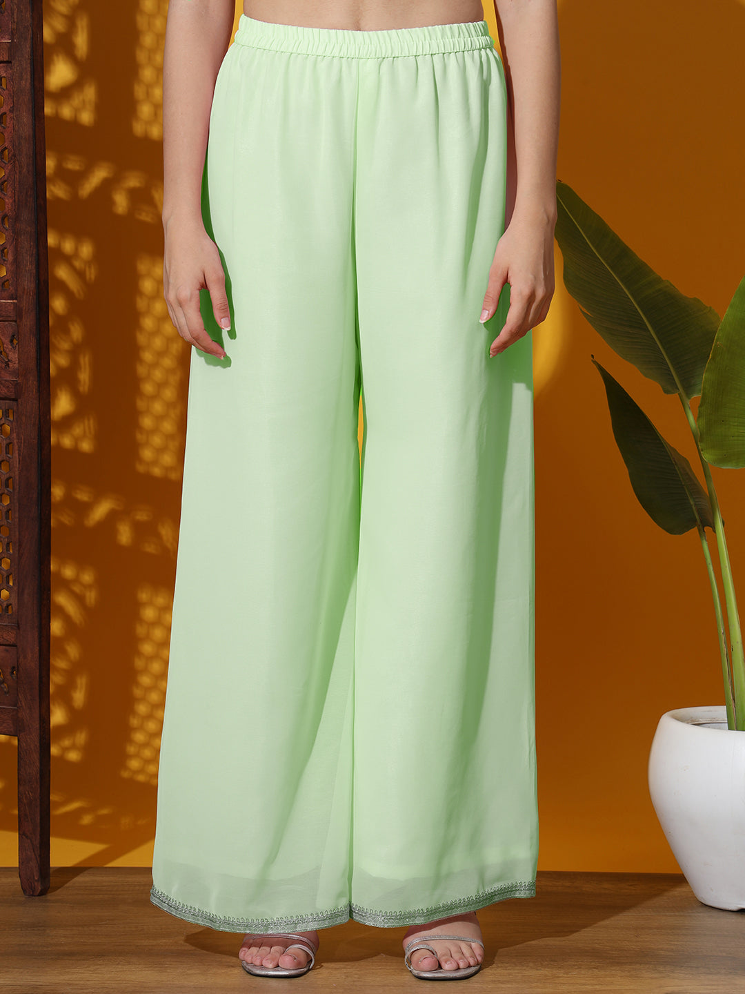 Pastel Peplum KaLidar Kurta Set with Pearl Bead Embellished Neckline