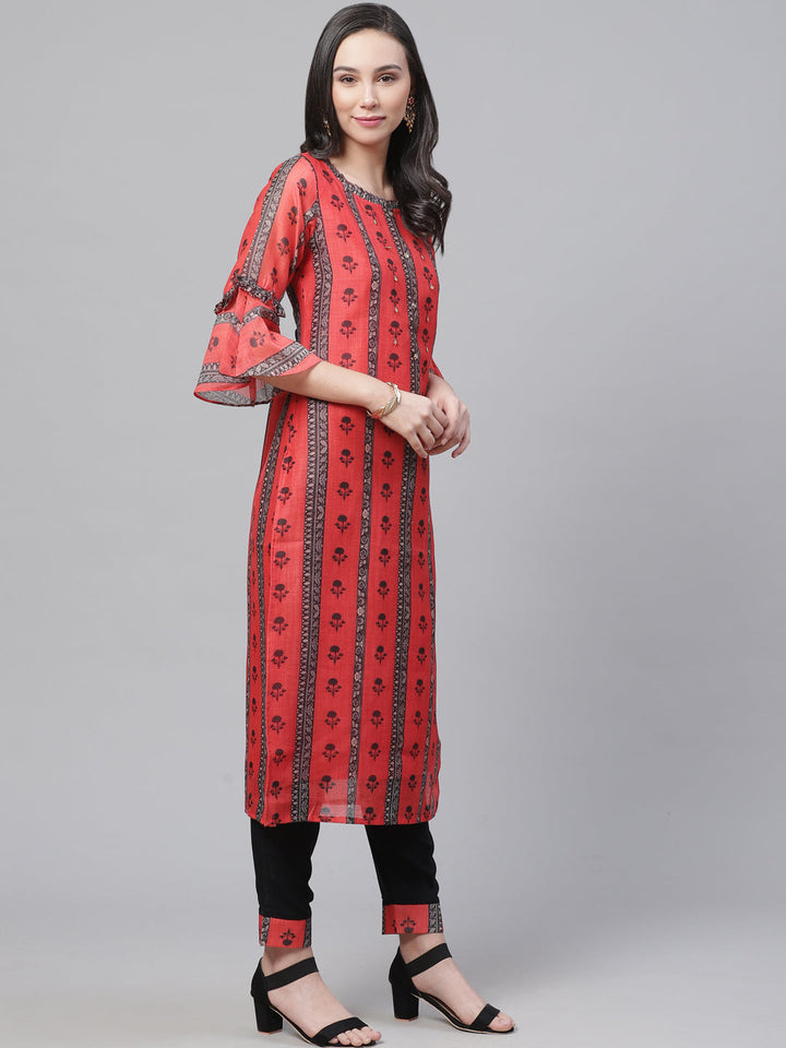 Chanderi Silk Dress Material with Digital Handloom & Indie Print with Maheshwari Dupatta