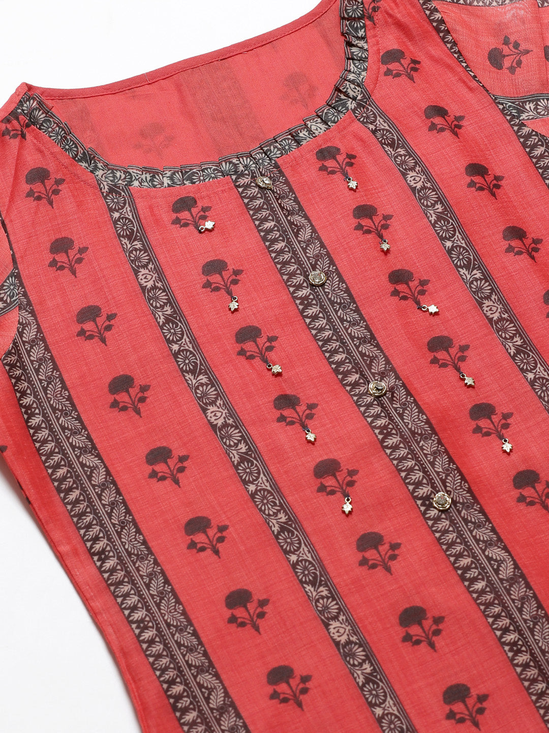 Chanderi Silk Dress Material with Digital Handloom & Indie Print with Maheshwari Dupatta
