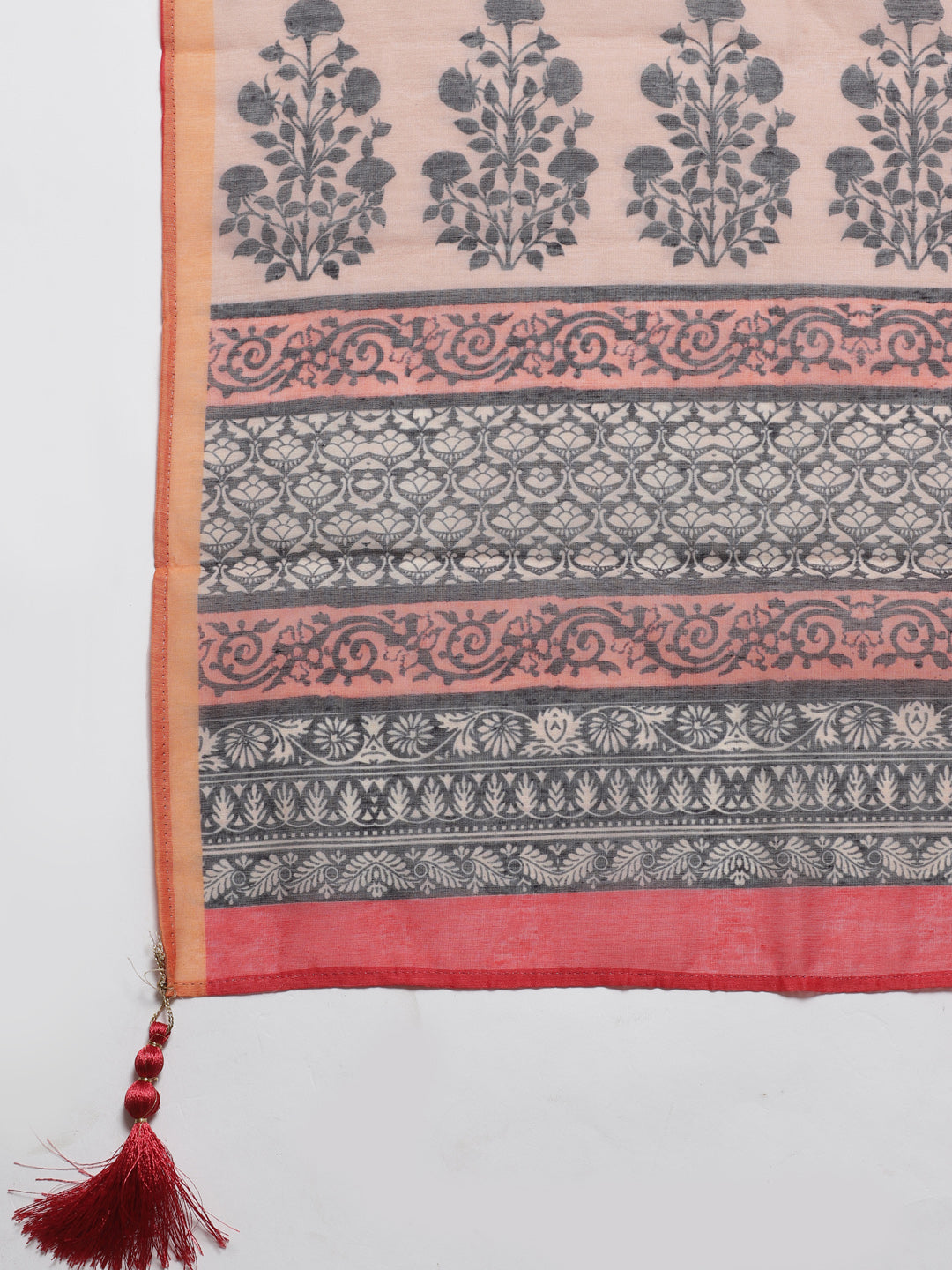 Chanderi Silk Stitched Suit with Digital Handloom & Indie Print with Maheshwari Dupatta