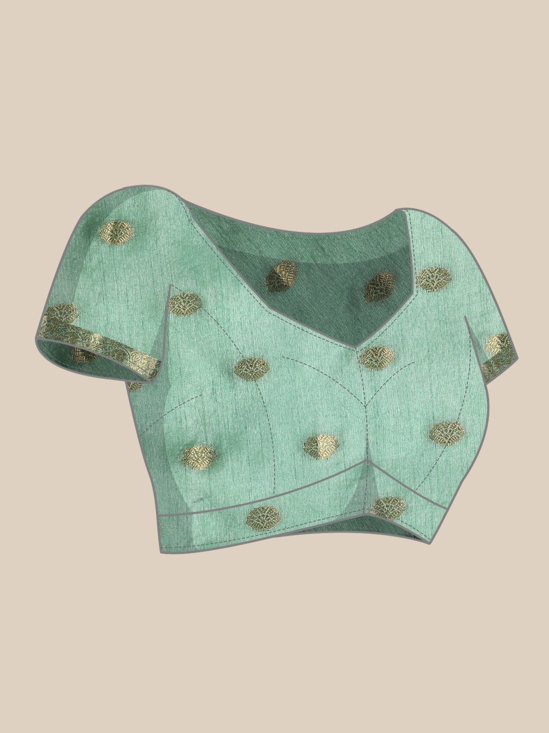 Pista Green Woven Embellished Ethnic Border Mysore Silk Handloom Saree