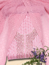 Chhabra 555 Georgette Schiffli Resham Crystal Embellished Dress Material with Embroidered DUpatta