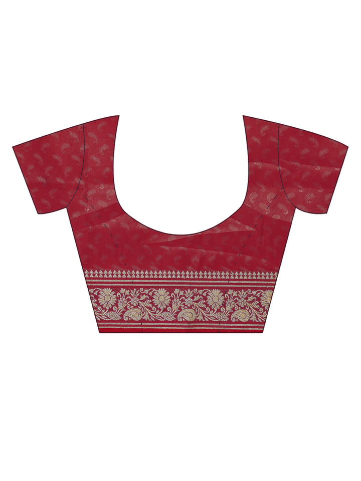 Peacock Blue Banarasi Silk saree with Zari Woven paisleys and Rich Contrast Border