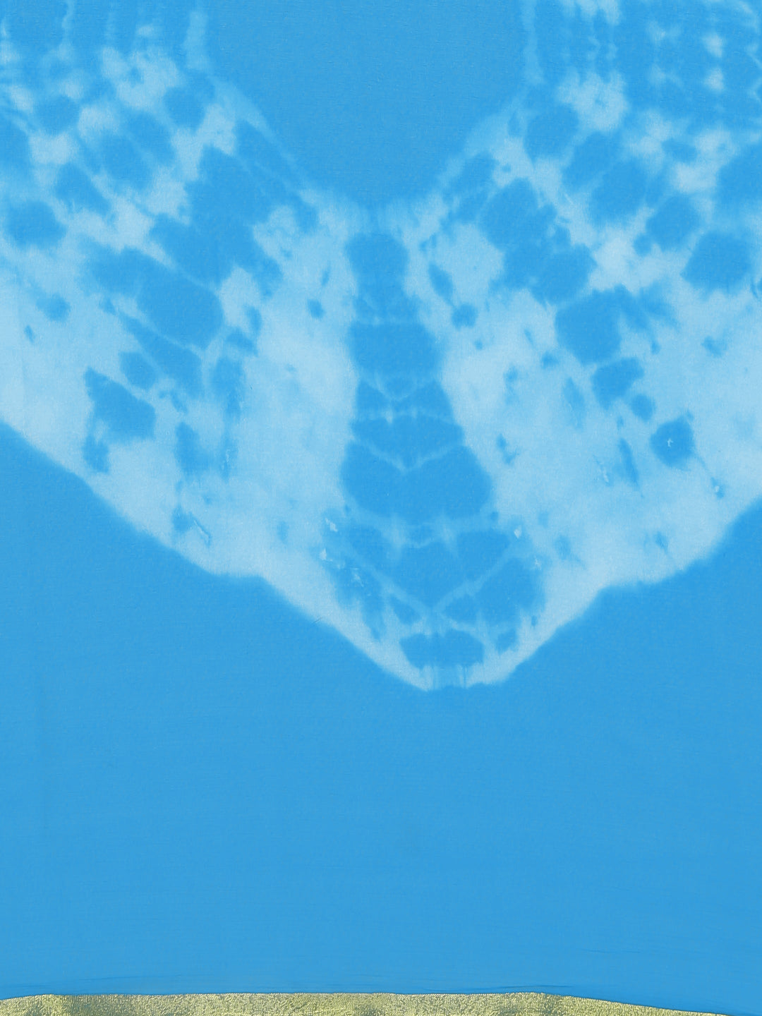 Blue Batik Print Chiffon Saree