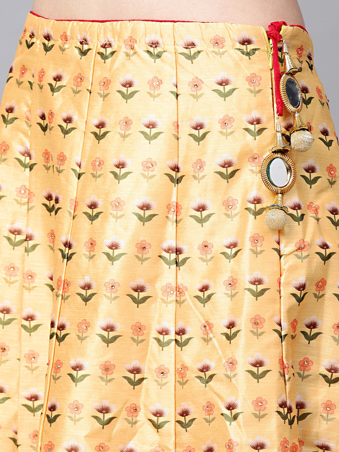 Digital Print Embellished Crop Top Lehenga Choli