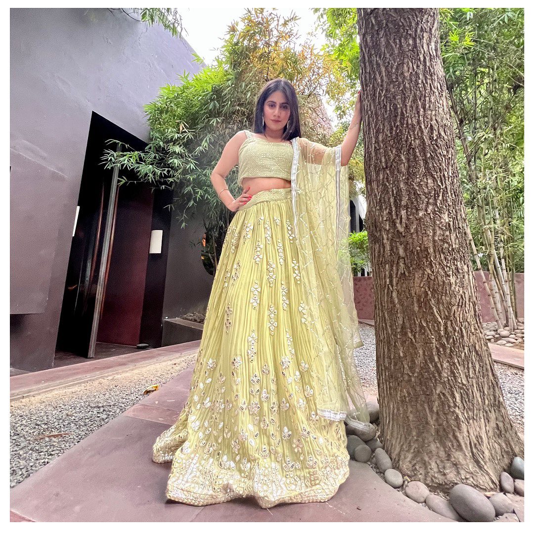 Green Embellished Lehenga Set