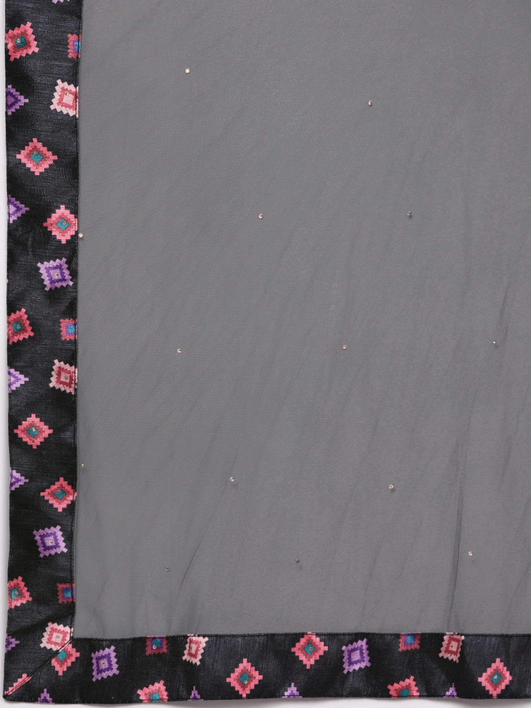 Black Digital Print Anarkali Crystal Embellishment Gown
