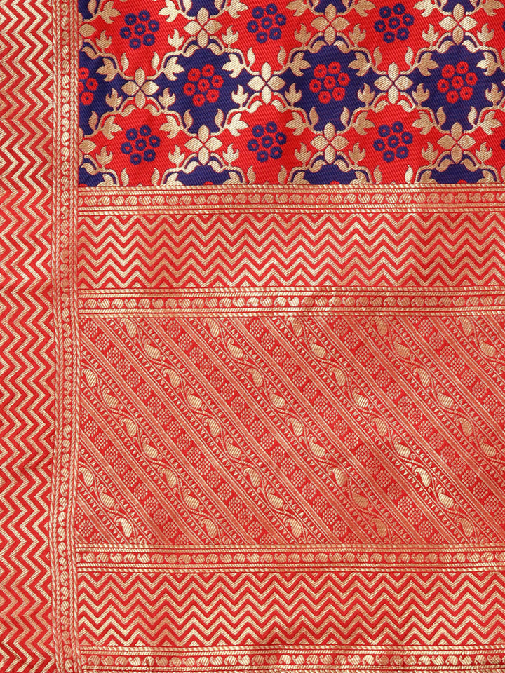 Anarkali Kurta Set with  and Kantha embroidery and Banarasi dupatta