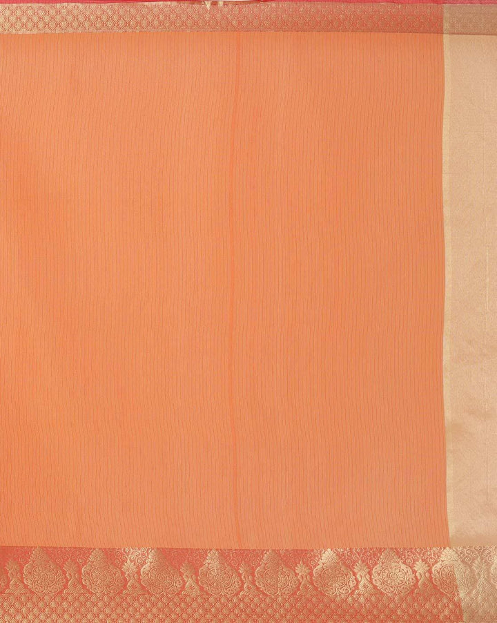 Chanderi Silk Saree in  Vibrant color & Intricate Zari Weaving Ethnic Border Pattern