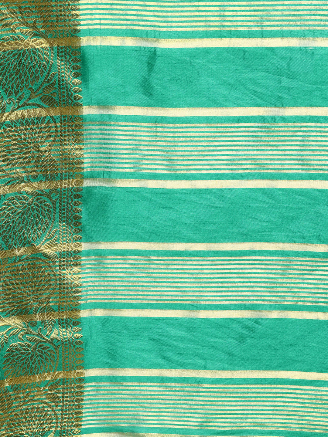 Mysore Silk Saree with Zari Border and Resham Cross Stitch Embroidery