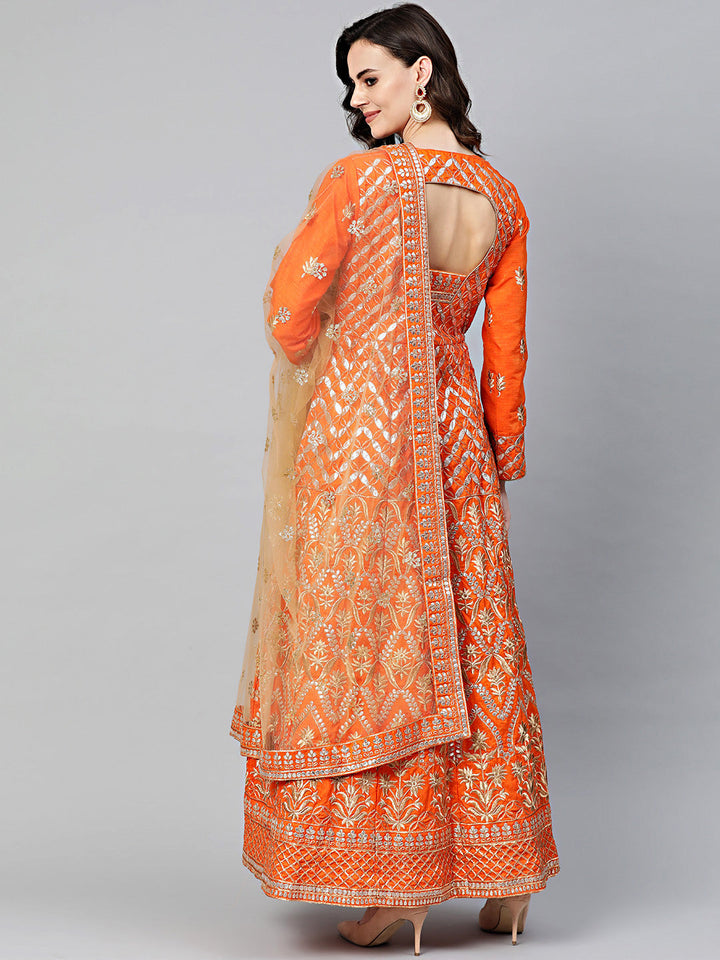 Mughal inspired Gota Patti Anarkali Kurta Set