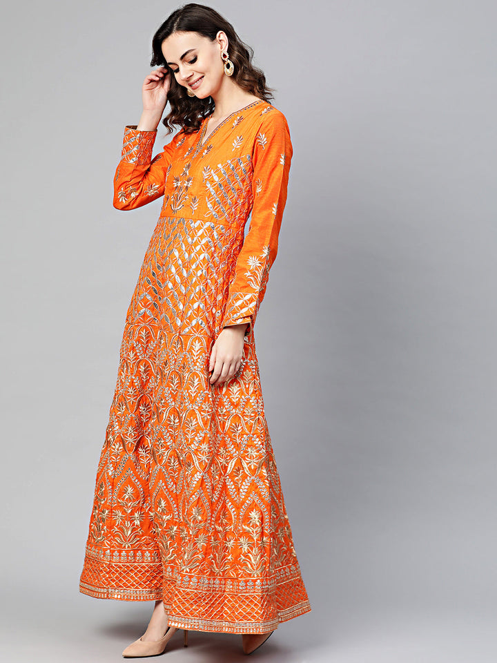 Mughal inspired Gota Patti Anarkali Kurta Set