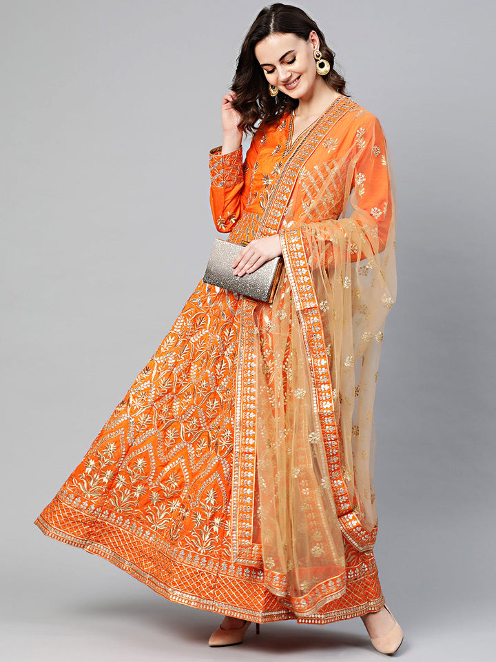 Mughal inspired Gota Patti Anarkali Kurta Set